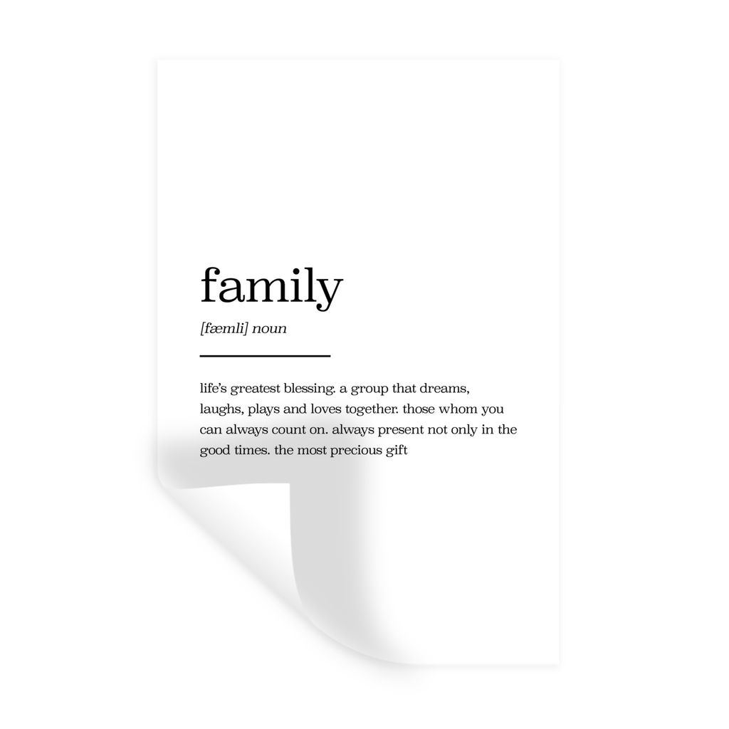 MuchoWow Wandtattoo Wandsticker Wandaufkleber Familie - Zitate - Wörterbuch - Sprichwörter 60x90 cm Selbstklebend und Repositionierbar - Sticke...
