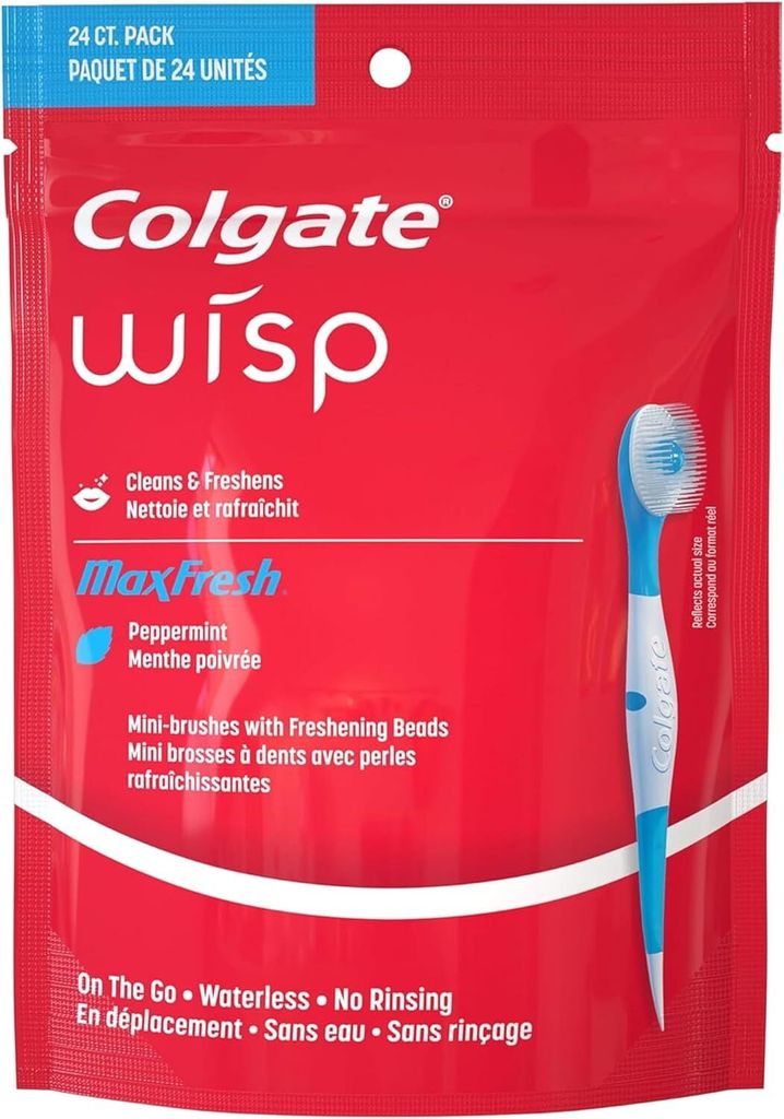 Colgate Wisp Mini-Bürste, tragbar, Weiß, Coolmint, 24 Stück Produktbild 