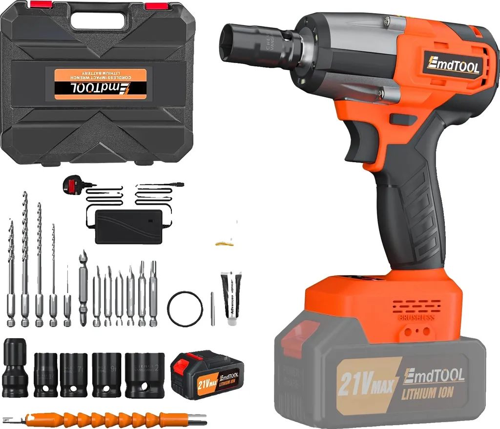 Trapano Avvitatore Arancione 1500Nm Brushless: Potenza in Famiglia