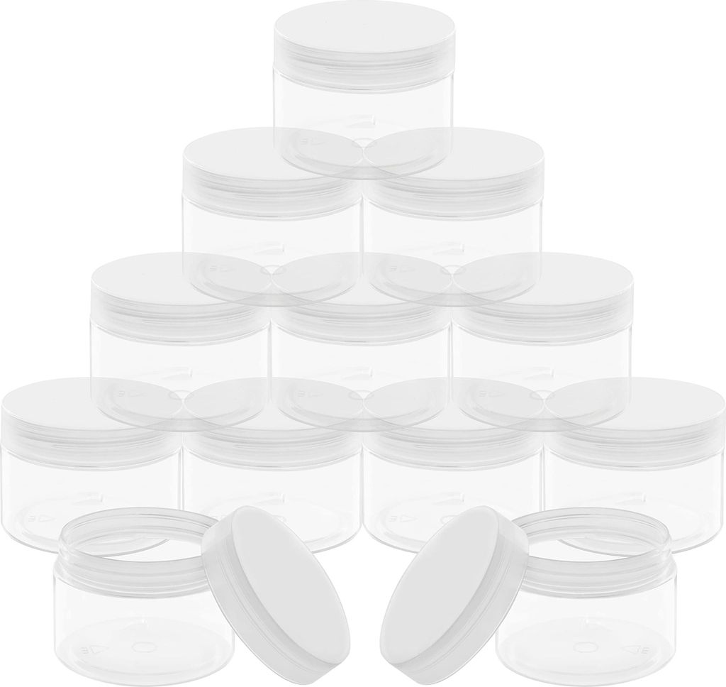 Belle Vous Leere Kosmetik Behälter Transparent (12Stk) – Kosmetik Tiegel Döschen 150ml – Kunststoffdose mit Deckel Rund für Makeup, Creme Do...