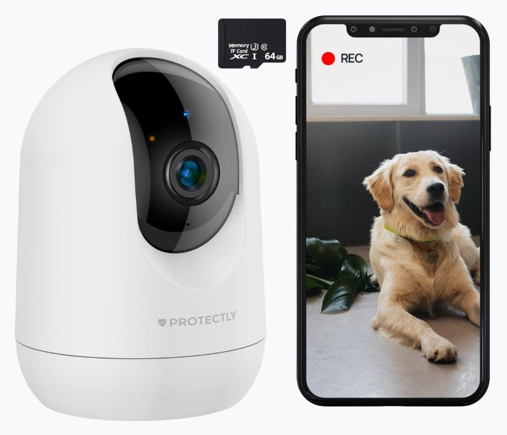 Protectly® Beveiligingscamera Binnen - Petcam met App - 2K Productafbeelding 