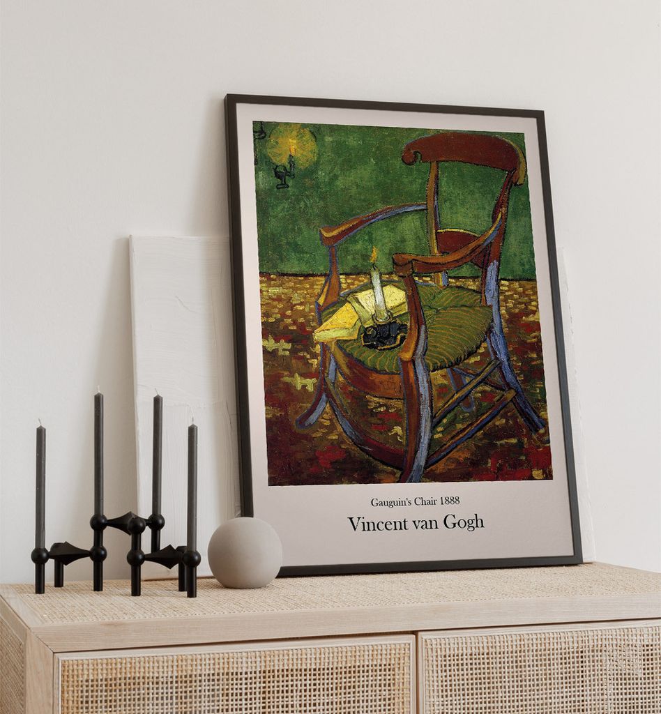 Poster Gauguins Stuhl van Gogh, groesse_poster:70x100 cm, groesse_rahmen:weiß 70x100 cm