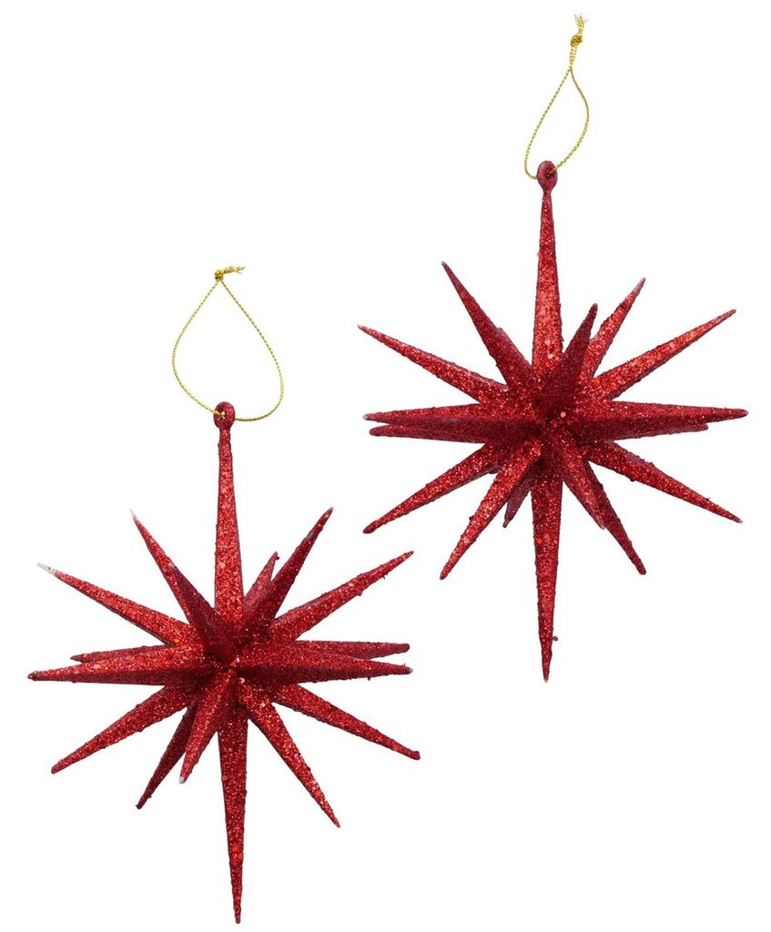 2 pcs. pendentif SPARKLING rouge avec paillettes D15cm Image du produit 