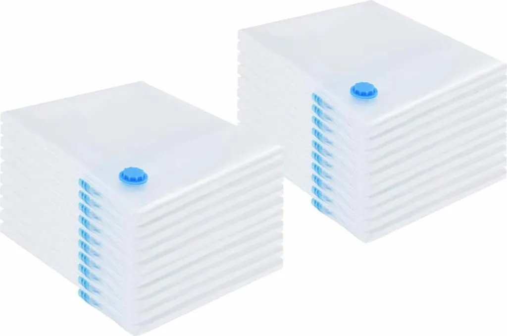 vidaXL Sacchetti di stoccaggio 20 pezzi Trasparente e blu 130 x 100 cm