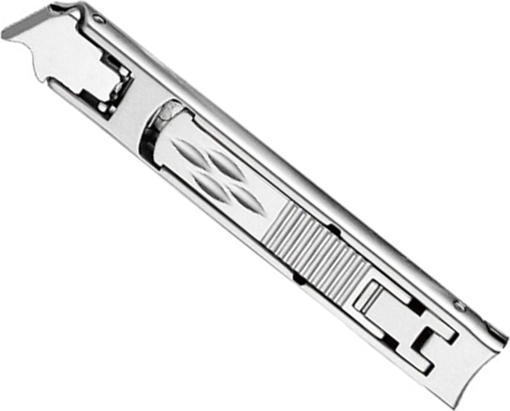 INF Silberner Nagelknipser mit schwarzem Lederetui