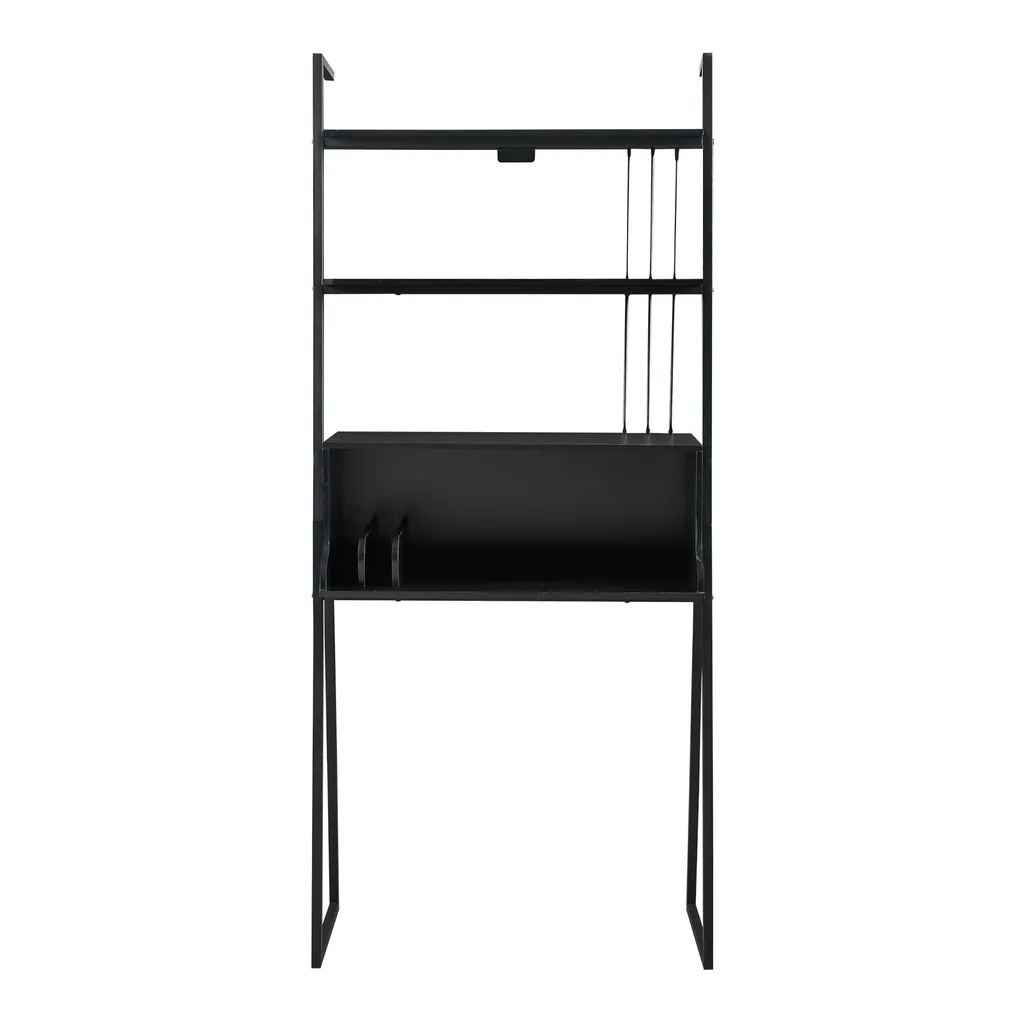 Bureau de télétravail compact pour studio et petit espace noir