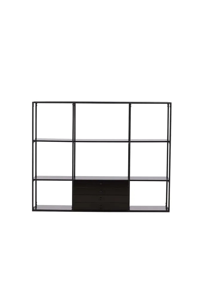 Vitrine de rangement noire Amarillo Venture Design pour vaisselle et livres