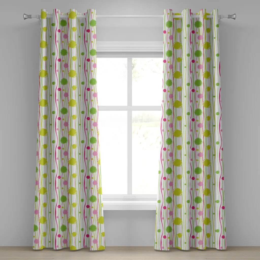 Rideau anti-décoloration vert et rose pour fenêtre lumineuse 280 cm