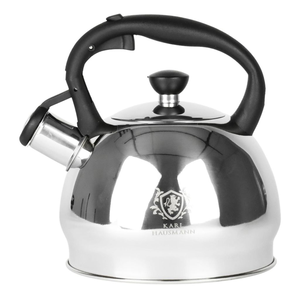 Wasserkessel Edelstahl 1,8L silber mit Pfeife – Induktion & Produktbild 