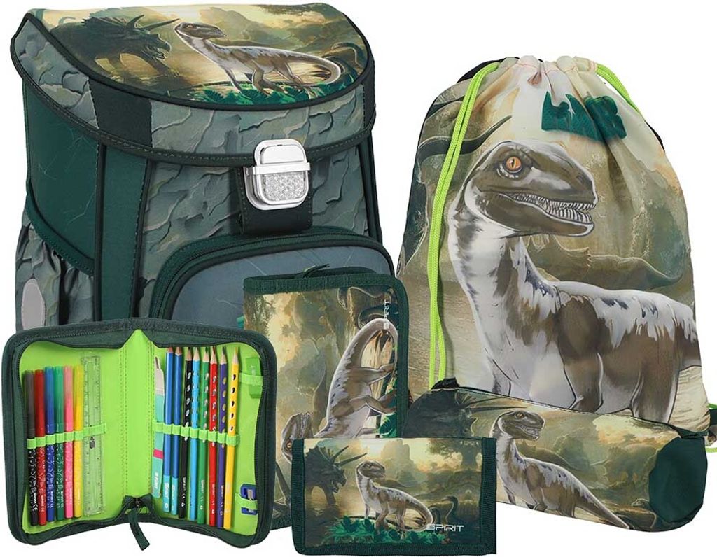 Spirit Schulranzen Set Vision Raptor Dinosaurier 11-teilig Produktbild 
