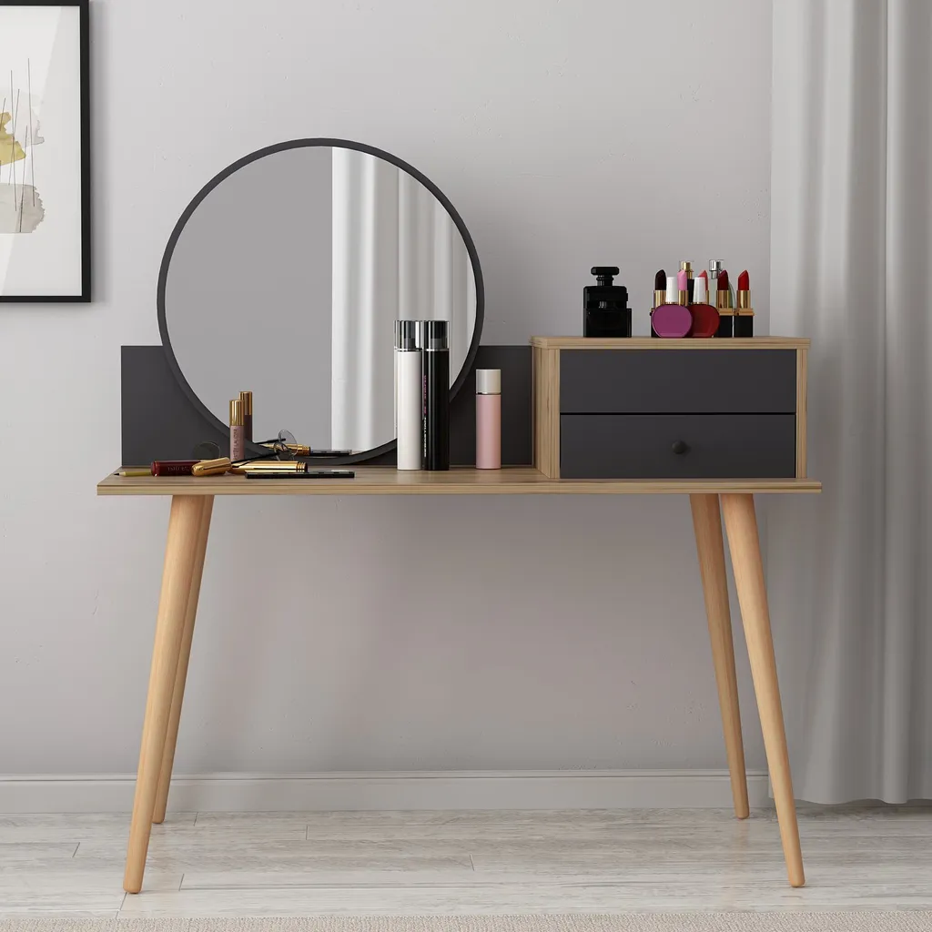Coiffeuse anthracite Skye Decor Angel en mélaminé de 120 x 60 cm