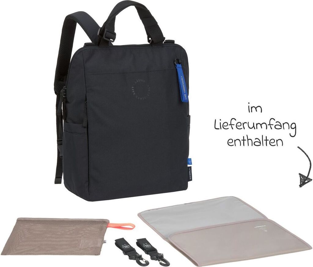 Lässig Green Label Conversion Backpack Wickeltasche schwarz