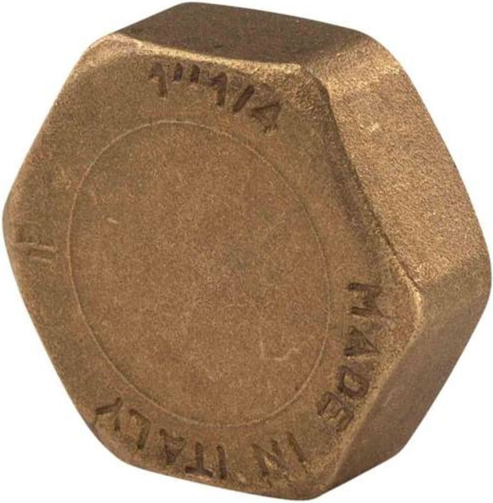 Messing Gewinde-Fitting Kappe 1 1/4''IG (DN 32) - schwere Ausführung