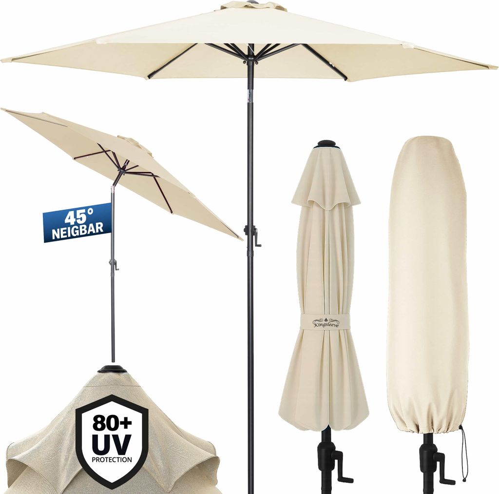 KINGSLEEVE® Sonnenschirm 300 cm UV Schutz 80+ Abdeckung Produktbild 