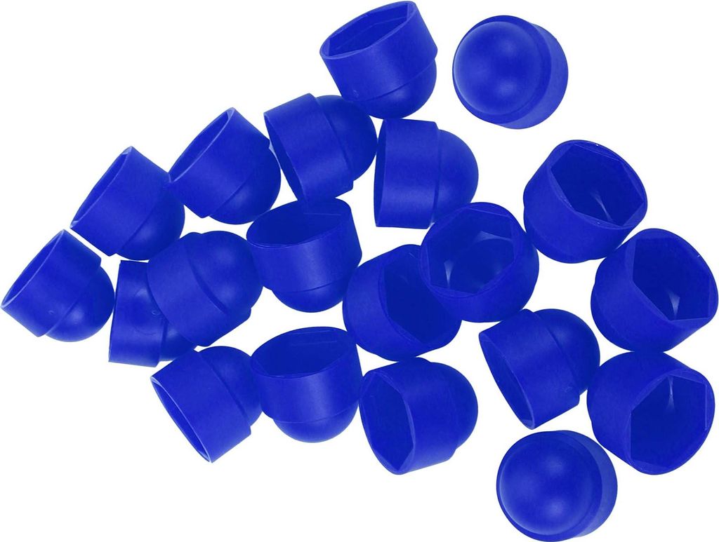 20 Stück Radmutter Schraube 30mm Felgen Reifenmutter Schrauben Staubschutzkappe Abdeckung Mutter Schutz Kunststoff Blau Außen