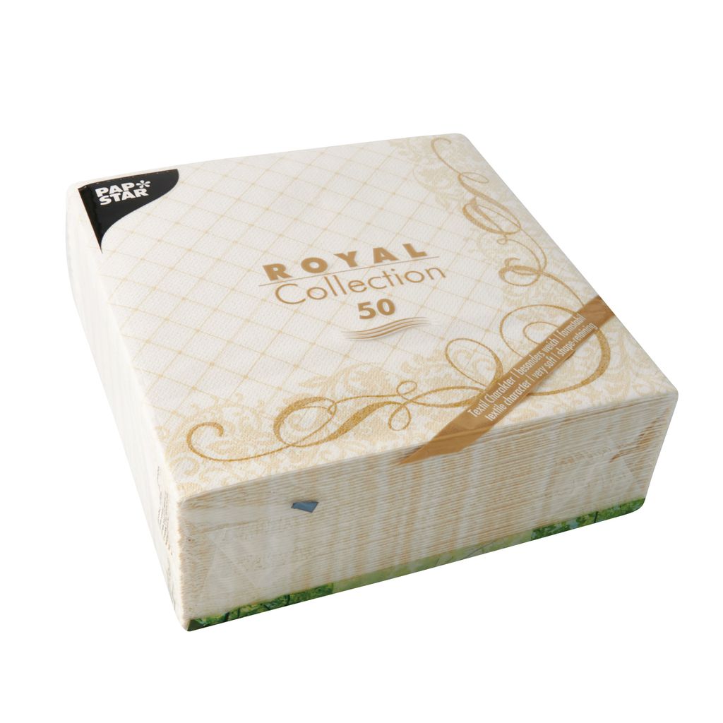 PAPSTAR Servietten 1/4-Falz, 40x40 cm gold, "ROYAL Collection" | Folie (50 Stück)