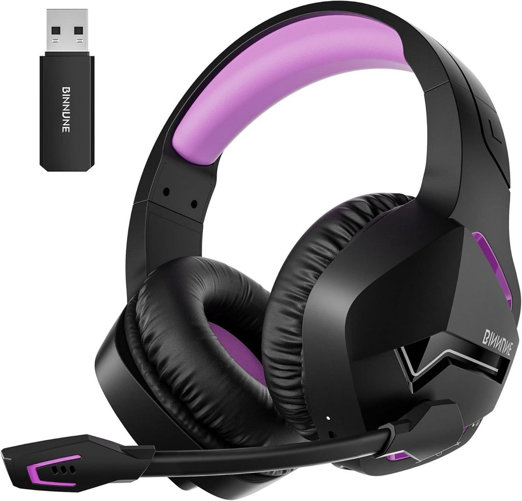 Kabelloses Gaming Headset mit 2.4G & Bluetooth, 120h Akku, Mikrofon, Low-Latency & Multiplattform-Kompatibilität