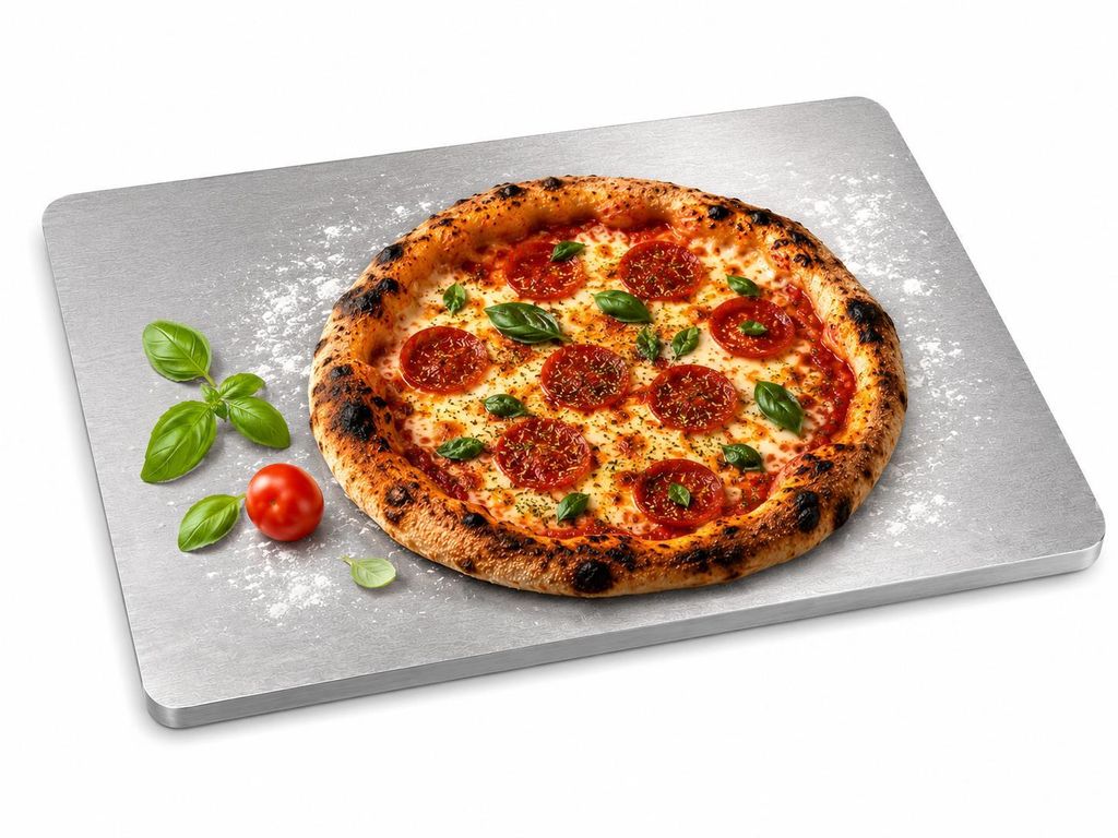 Werk24 Backstahl 8mm 38x33cm für Pizza und Brot Pizzastahl Produktbild 
