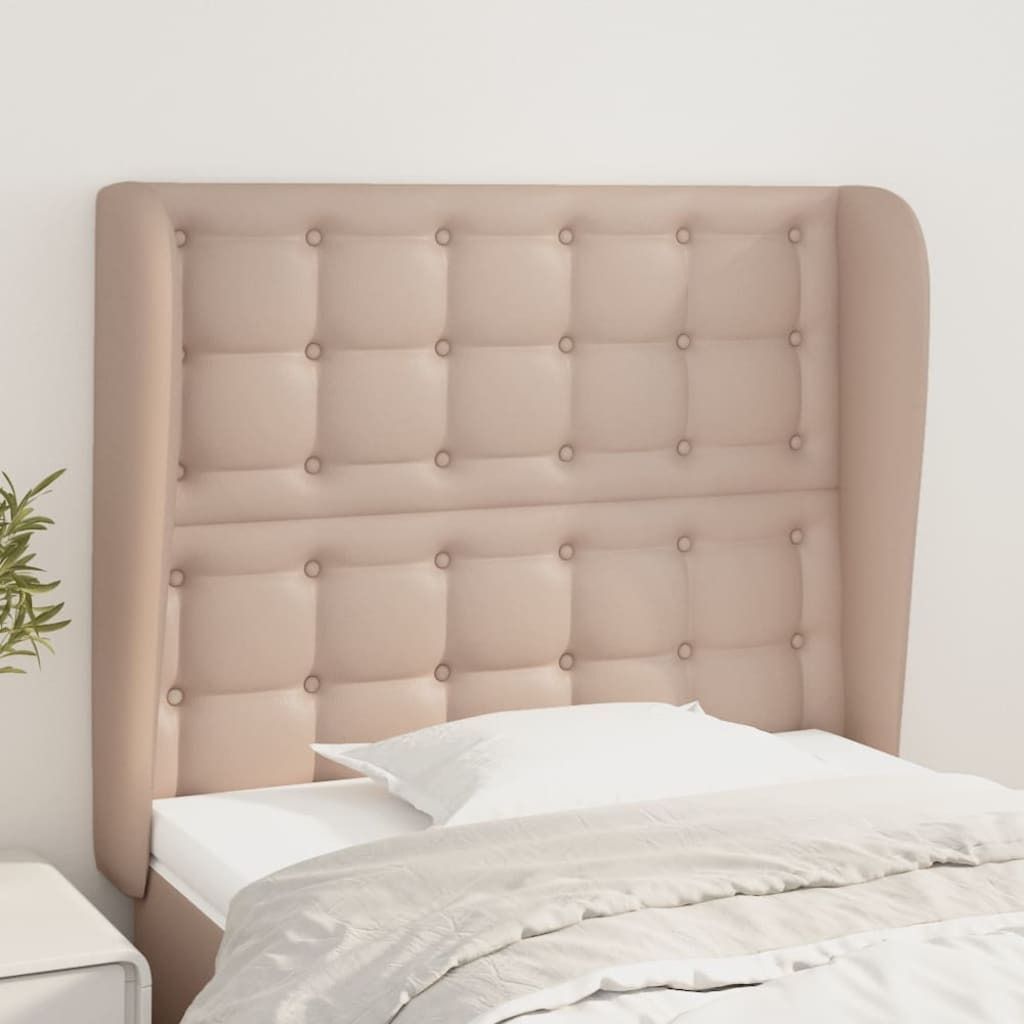 Stabli Möbel Kopfteil mit Ohren Cappuccino-Braun 83x23x118/128 cm Kunstleder - Kopfteile CJG9207426