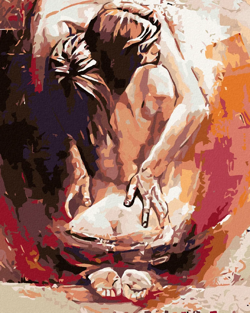 Zuty - Pittura con diamanti - DONNA ABBRACCIATA DA UN UOMO, 40x50 cm, senza cornice e senza tela