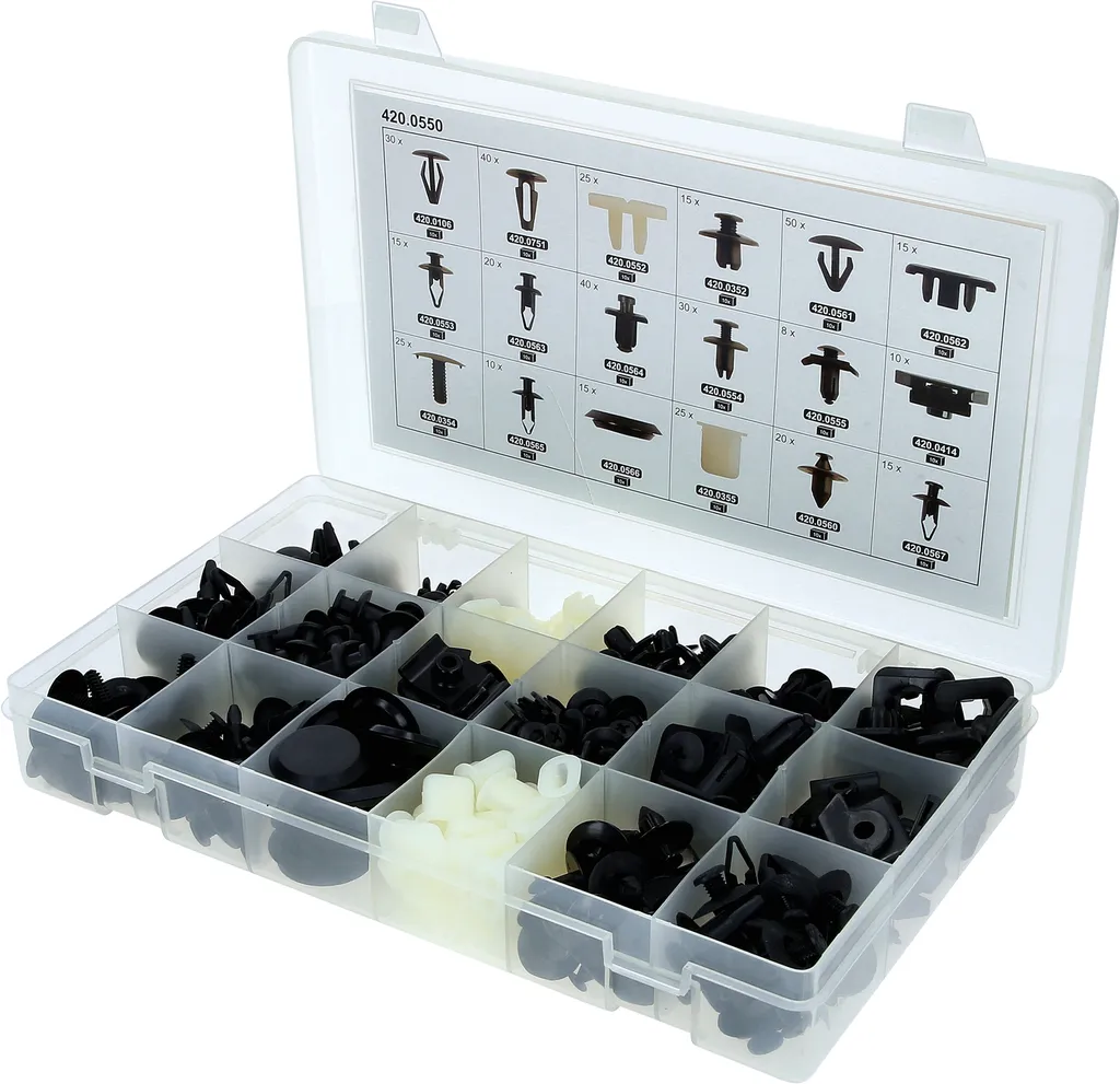 KS TOOLS 420.0550 Jeu de clips de fixation Nissan - Coffret de 408 pcs