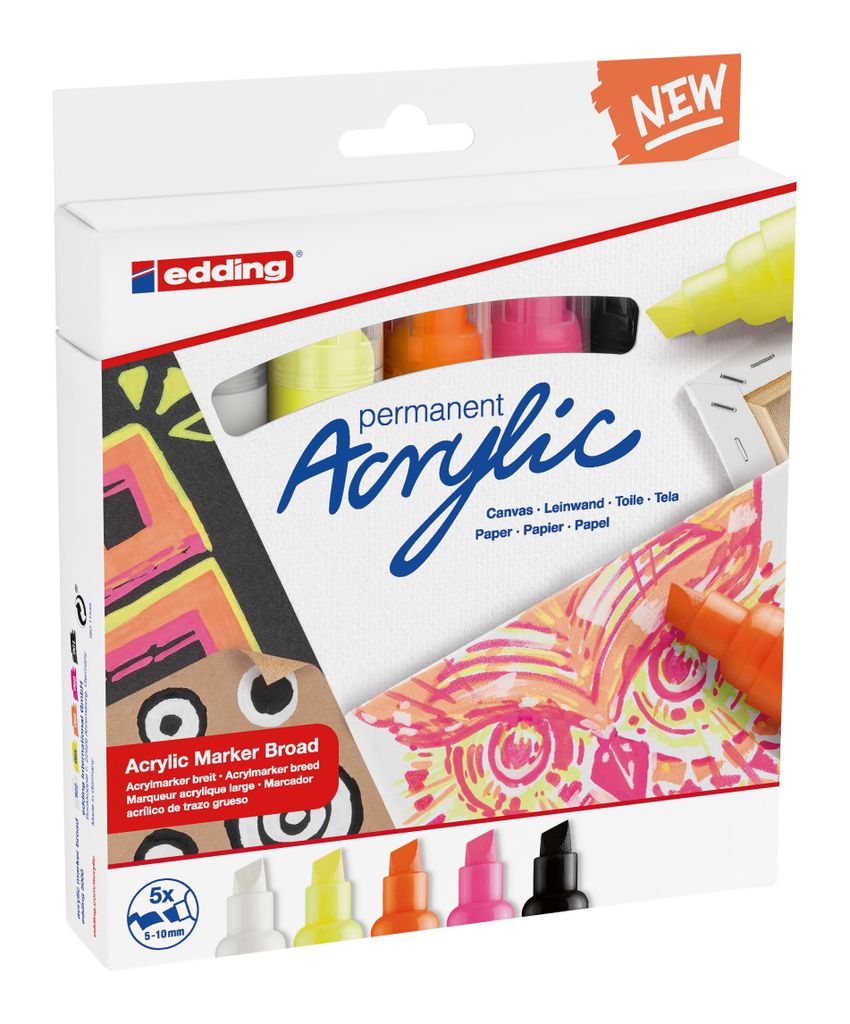 edding 5000 Marqueurs acryliques assortis (jeu de 5) Image du produit 