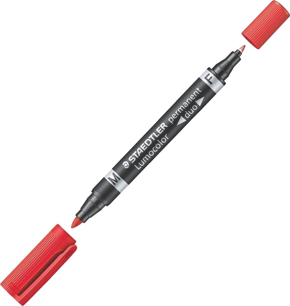 STAEDTLER Lumocolor Permanent Marker duo rot Rundspitze