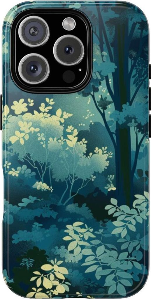Leuchtendes Blätterwald-Motiv – Hülle Kompatibel mit iPhone 16 Pro