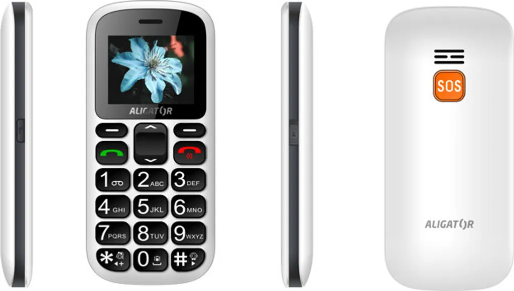 Cellulare Senior Aligator A321 Bianco + Caricatore Desktop SOS 4G