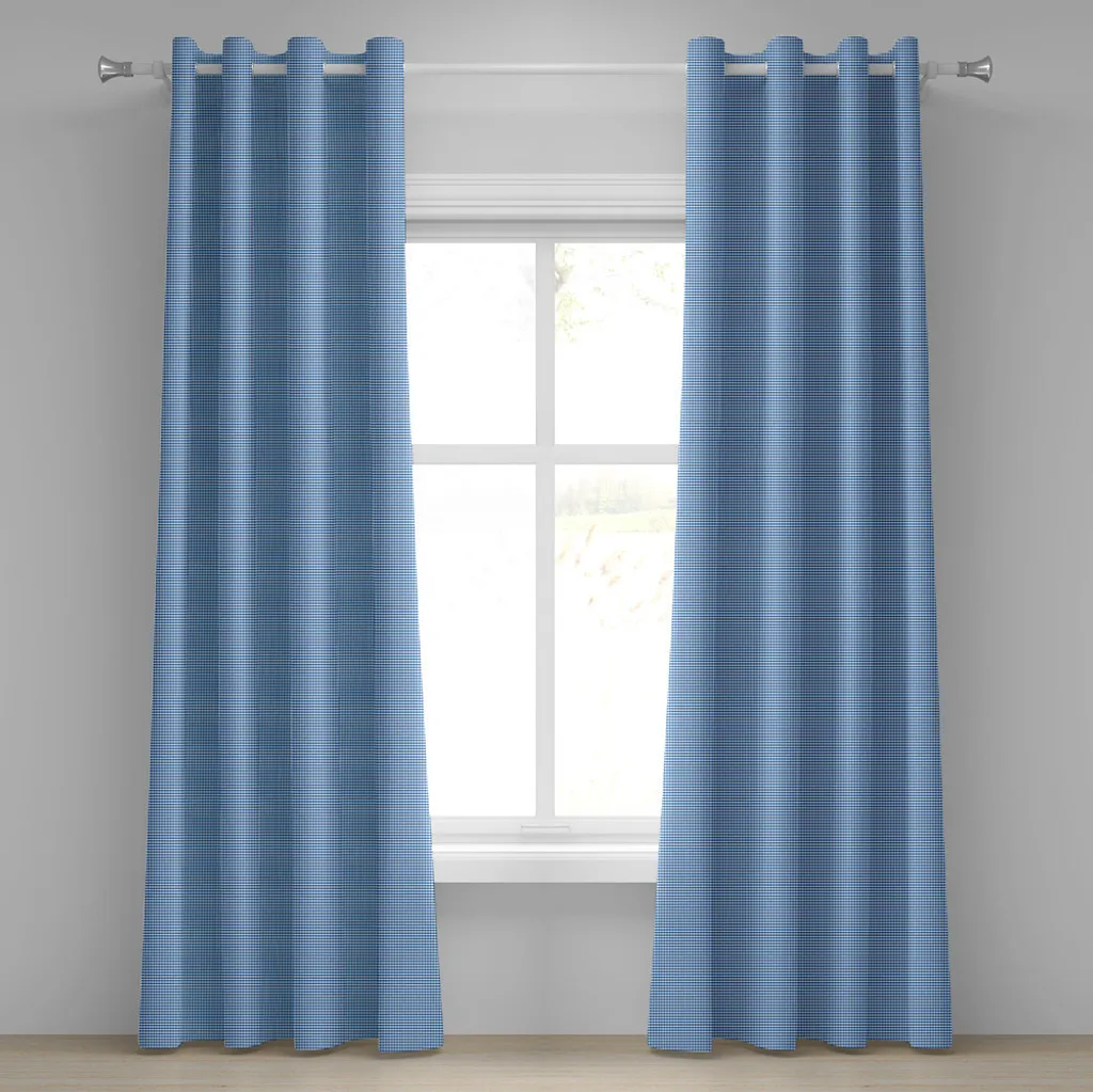 Tende Decorative ABAKUHAUS Blu Bianco 280x225 cm Stile Vintage