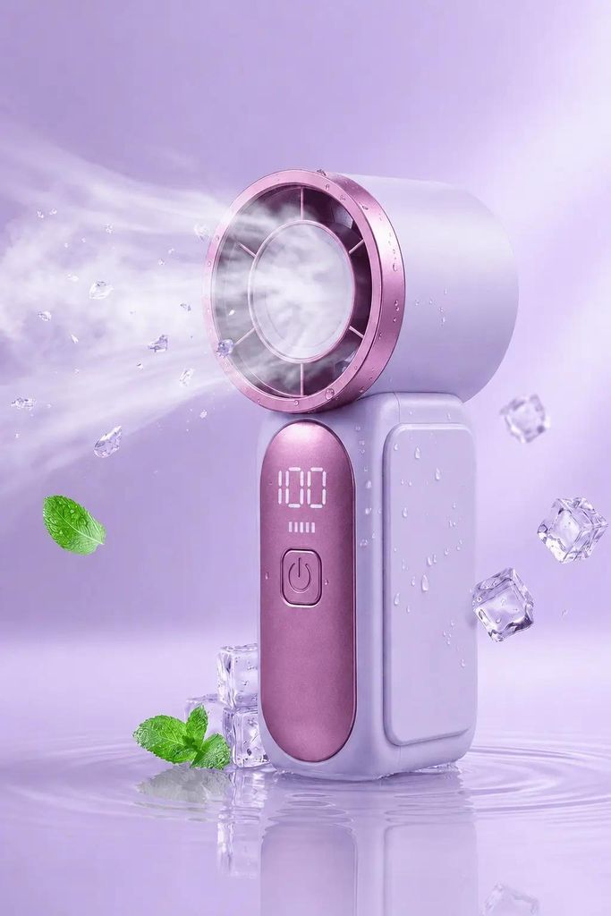 Mini Ventilator mit 6 Stufen, LED Display USB-C, 3000mAh Produktbild 