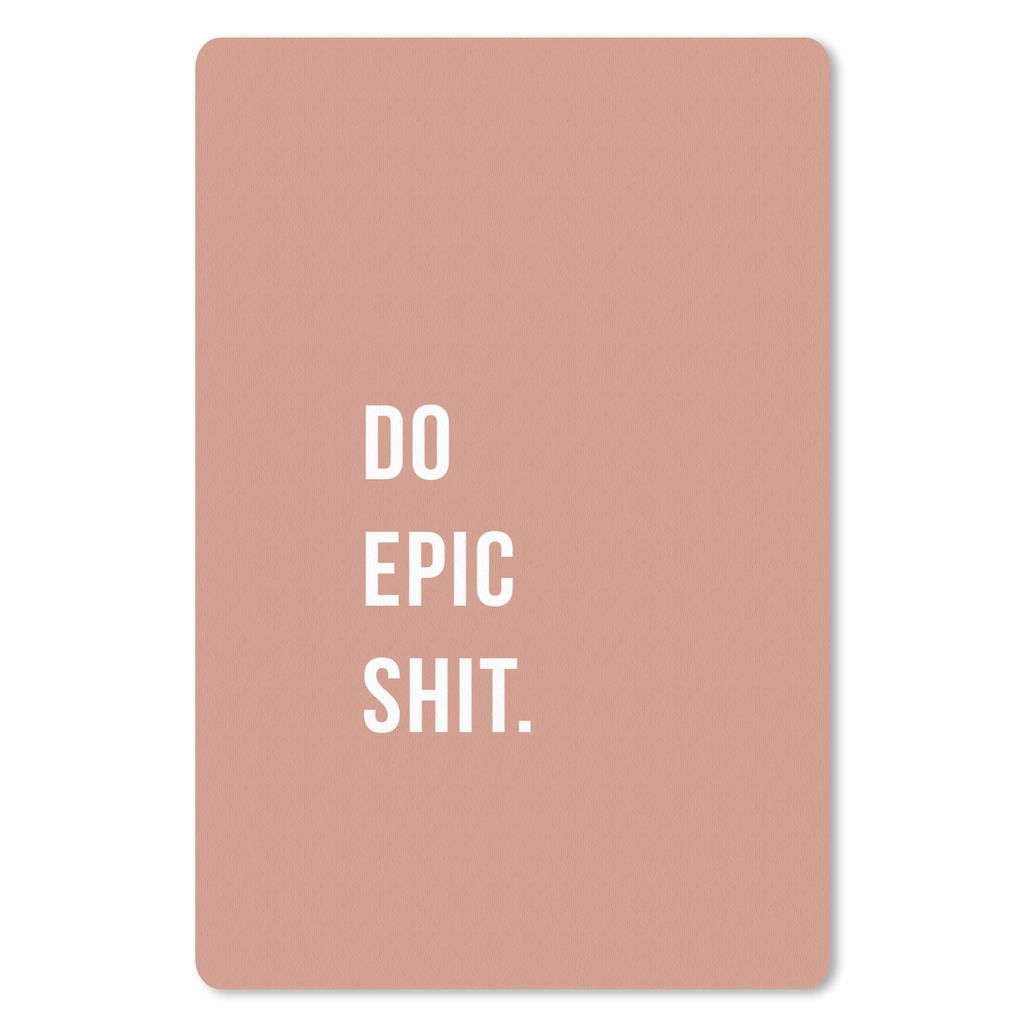 MuchoWow Mauspad Mousepad Zitate - Mach epischen Scheiß - Pink 18x27 cm - Mousepads - Maus Mat - Pad - Mausunterlage