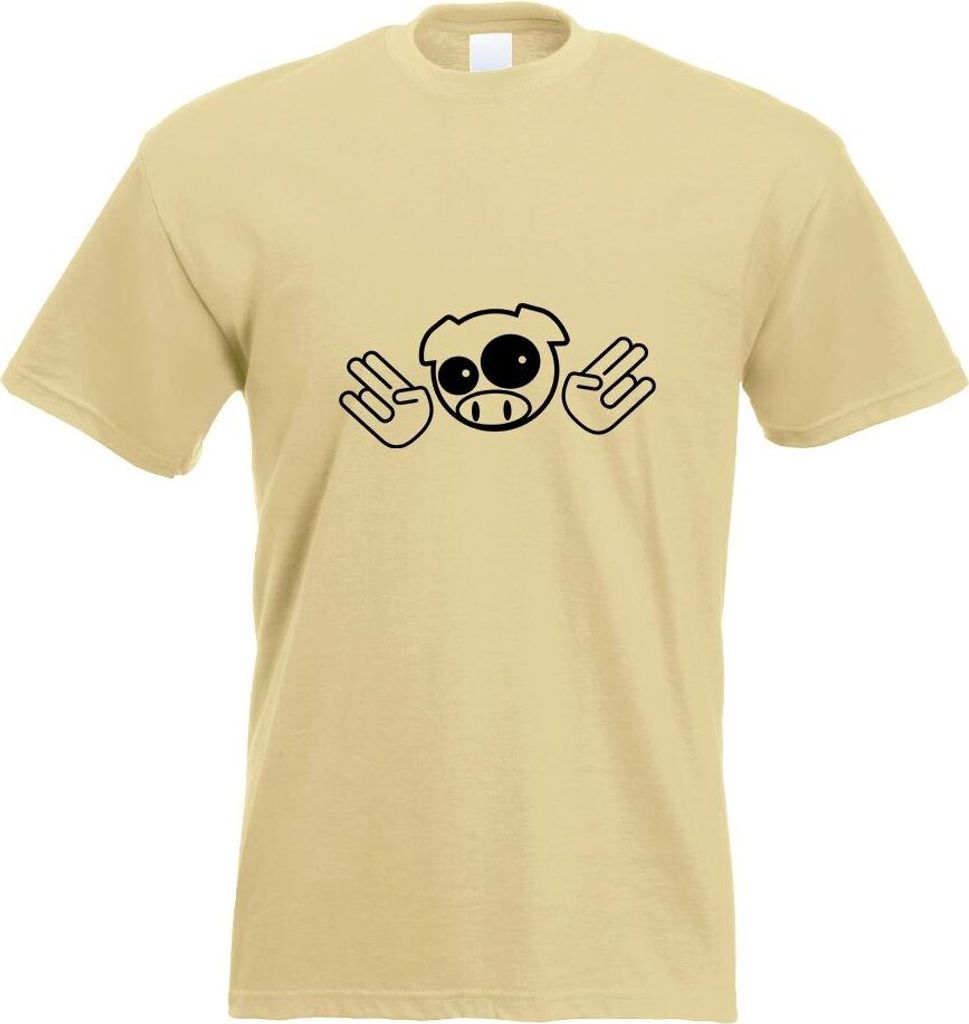 Kiwistar - T-Shirt - Khaki - JDM Schwein Shocker Motiv Bedruckt Funshirt Design Print - mit Motiv Bedruckt - Funshirt Design - Sport - Freizeit - H...