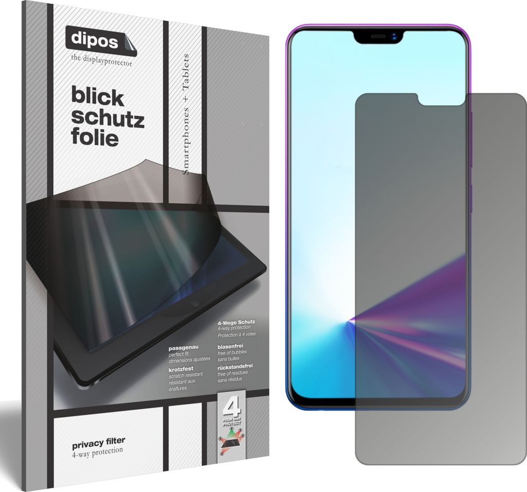 Blickschutzfolie für Vivo Z3x matt Schutzfolie Folie Display Schutz dipos
