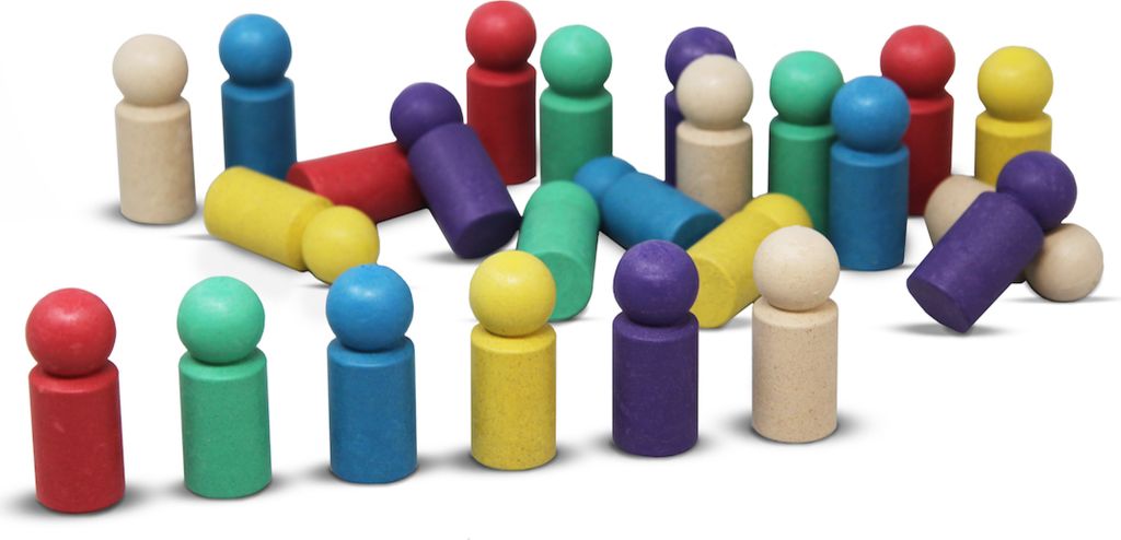 Satz aus 24 Jumbo Spielfiguren in 6 Farben (je 4 Stück in Produktbild 