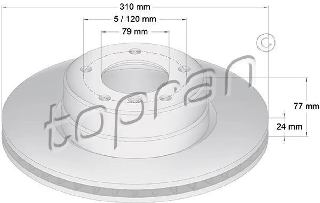 Disque de Frein Haute Qualité TOPRAN 500 944 OE 34116756745 Essieu Avant