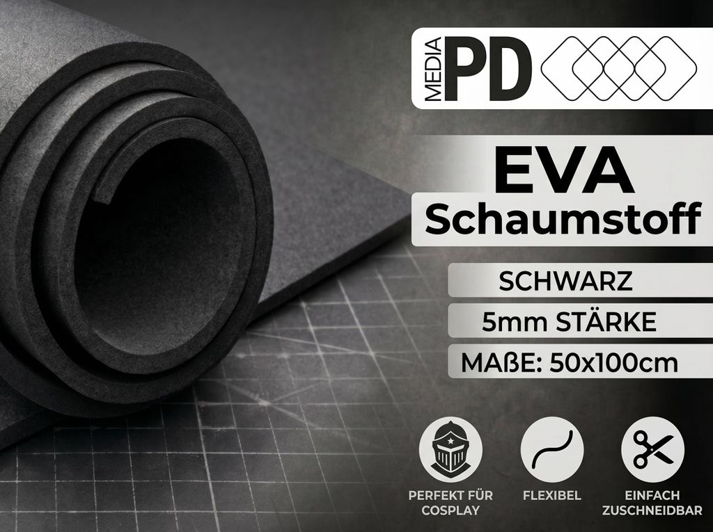 PD Media EVA pena, čierna, 5 mm – 50 x 100 cm, vysoká Obrázok produktu 