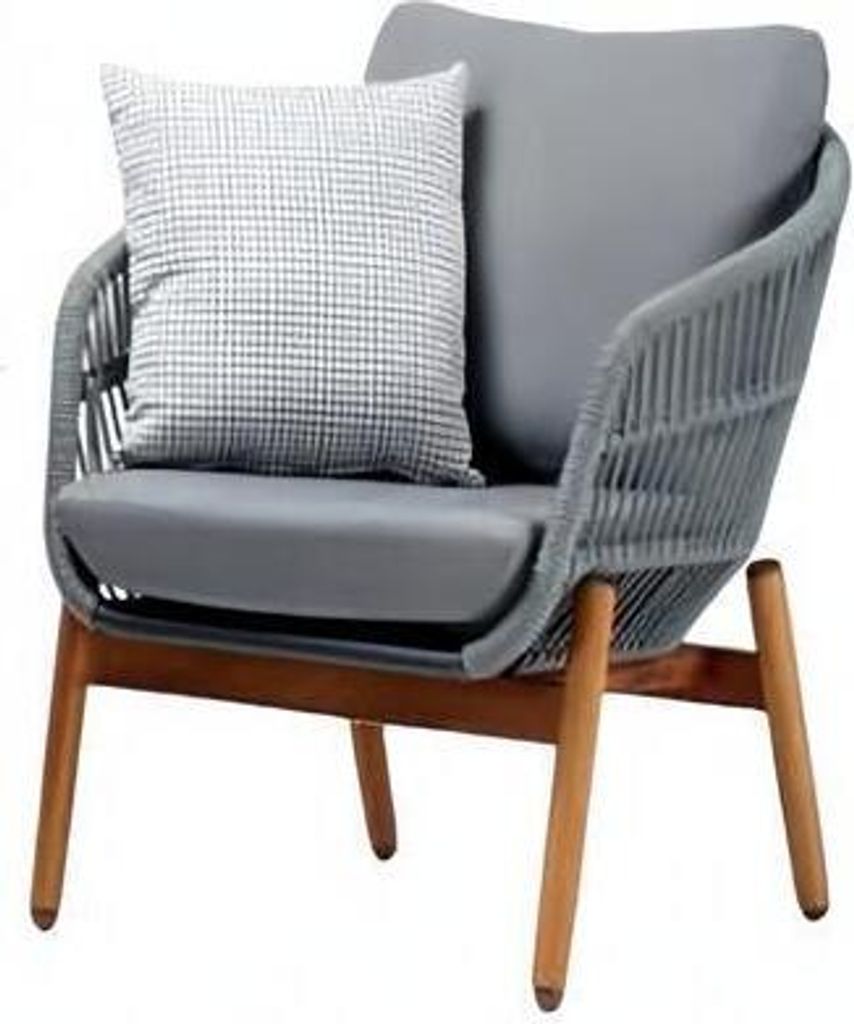 Sessel Modern Beige Couch Relax Hochwertig Rattan Lounge Polster Sitzer Luxus