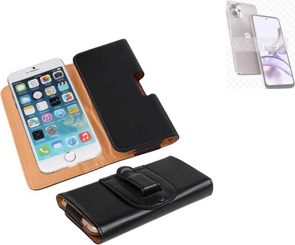 K-S-Trade Schützhülle Handyhülle kompatibel mit Motorola Moto G13 Holster Gürtel Tasche Schutzhülle Handy-Tasche Smartphone Case Seitentasche