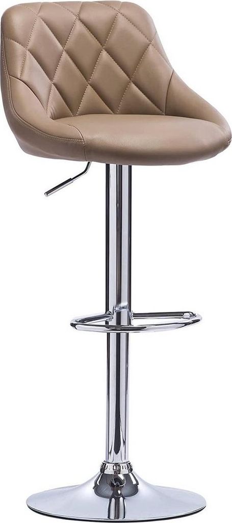 Designer Barhocker Erlo – Mit Rückenlehne – Stabil – Ergonomisch – Sitzhöhe 60-82cm – Beige – 1 Stück – Für Küche & Bar – Höh...