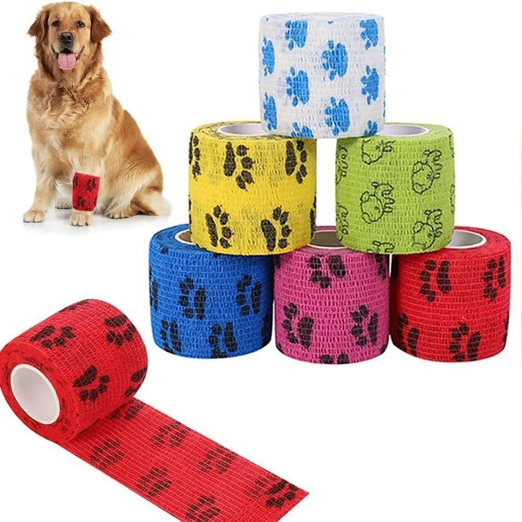 Veraing Bandage Cohésif pour Animaux de Compagnie Élastique et Adhésif (6