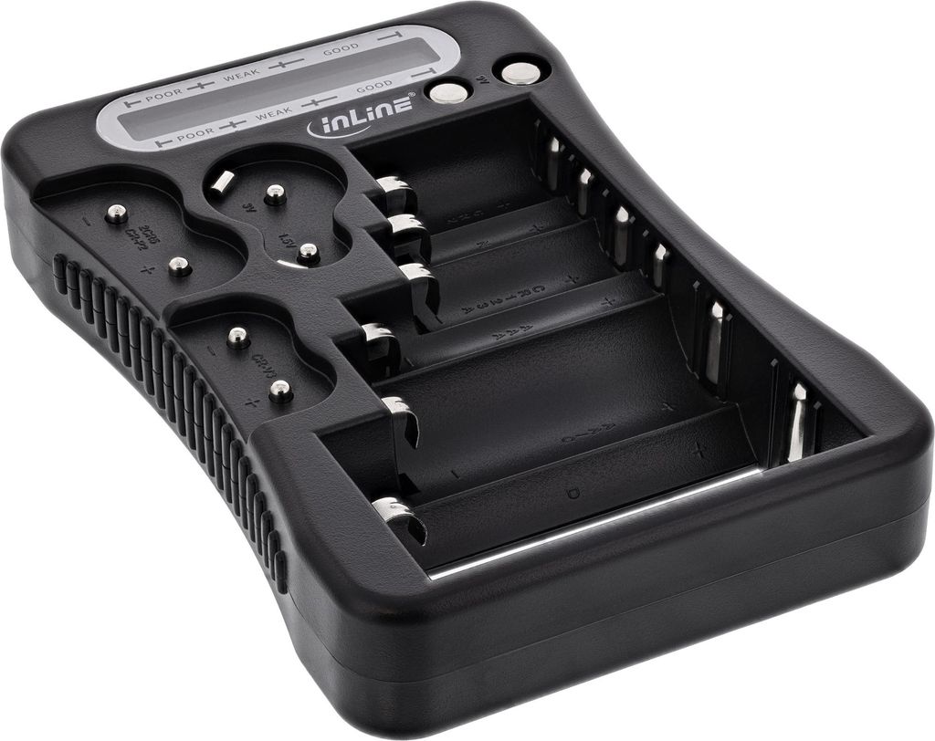 Tester baterii InLine®, wyświetlacz LCD, uniwersalny do Zdjęcie produktu 