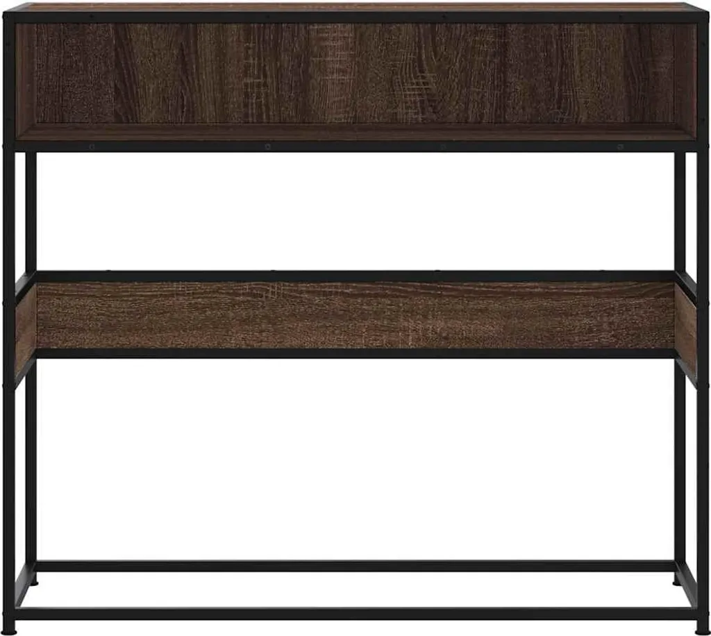 Table console vidaXL chêne marron 90x35x80 cm en bois composite robuste