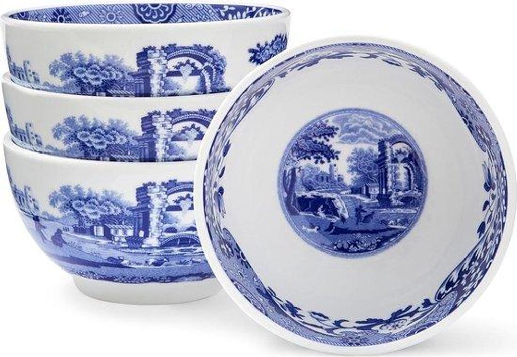 Kleine blaue Dip-Schalen aus Porzellan