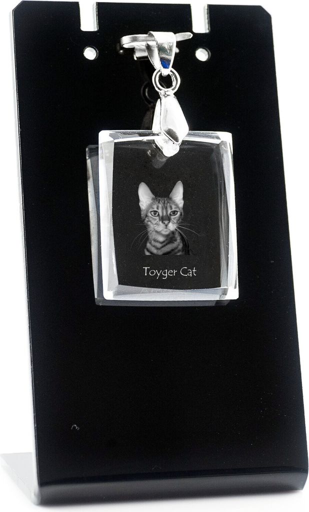 Toyger Katze - Crystal cat pendant, photo necklace, unique jewellery by Art-Dog