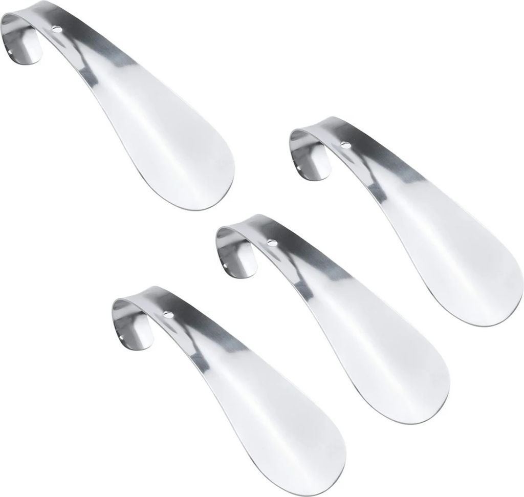 4er Set Schuhlöffel klein aus Edelstahl | 16cm Produktbild 