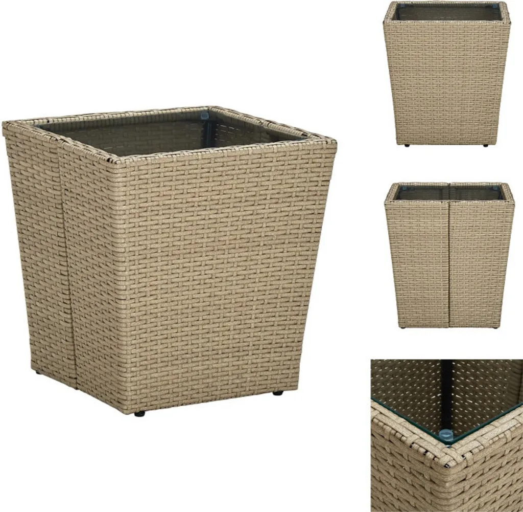 Tavolino Balcone vidaXL Beige 41x41cm - Salvaspazio Polyrattan