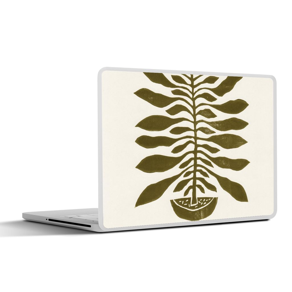 MuchoWow Laptop Aufkleber Sticker Cover Pflanzen - Vase - Blumen - Pastell 36.5x27.5 cm - Laptop-Sticker