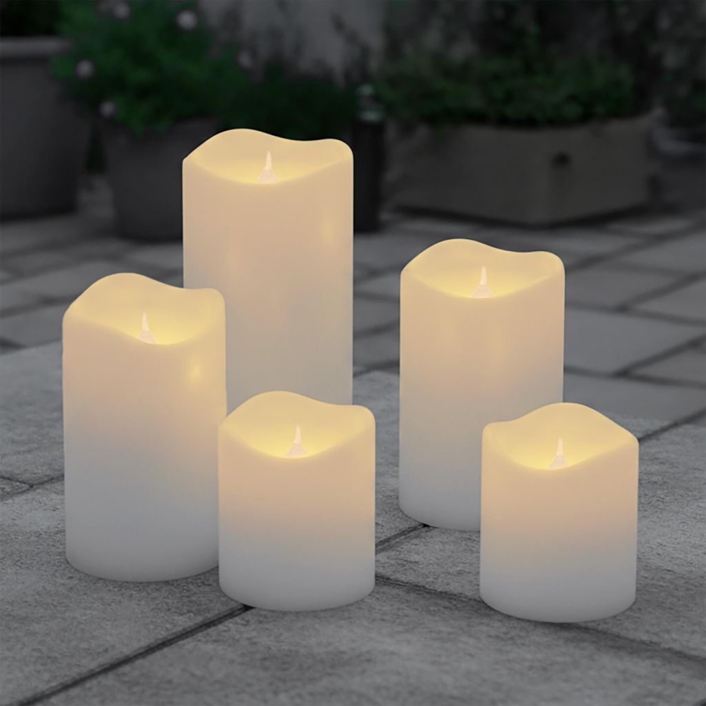 Bougies LED en cire véritable blanc chaud avec minuterie, Image du produit 