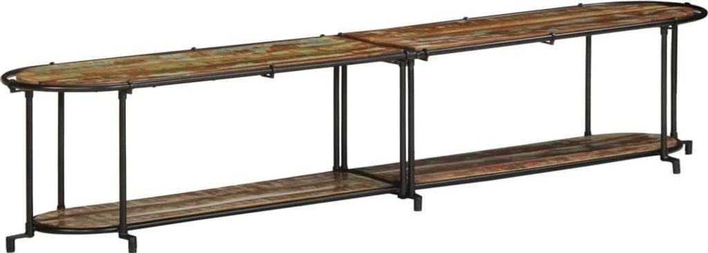 "WINTER SALE"TV-Regal elegantes Design - Fernsehschrank, Wohnzimmer - 200x42x40cm Altholz Massiv - CD- & DVD-Regale NeuMöbel124642